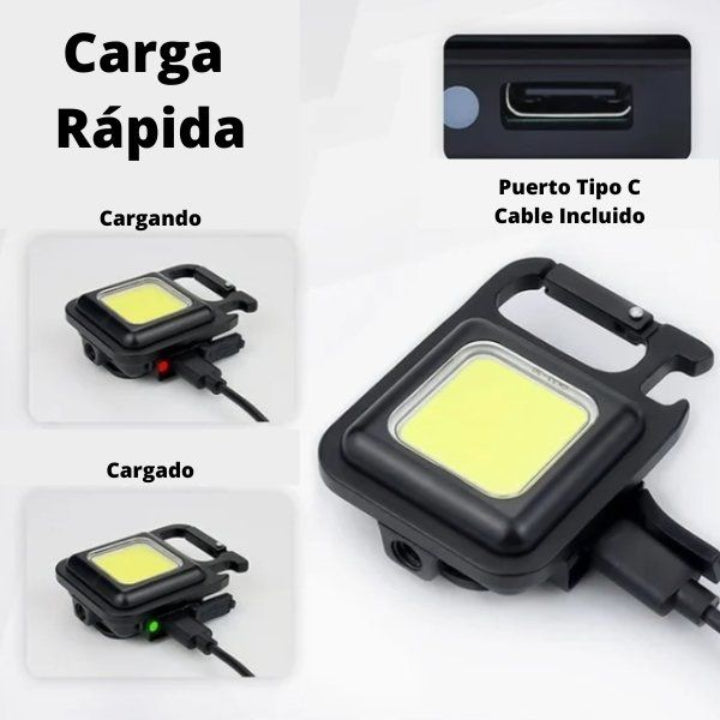 OFERTA 2X1 - Mini Linterna Recargable de Llavero EDC con luz COB - TU LUZ EN LA OSCURIDAD