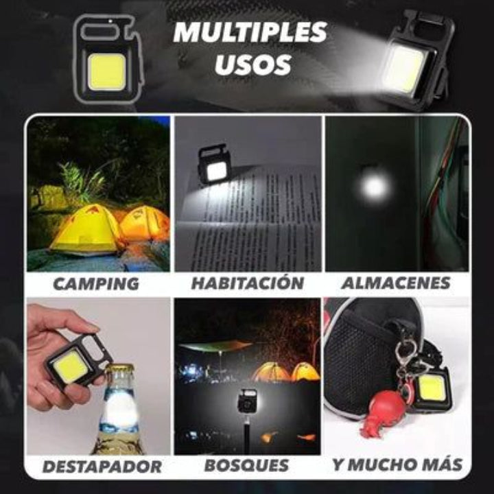 OFERTA 2X1 - Mini Linterna Recargable de Llavero EDC con luz COB - TU LUZ EN LA OSCURIDAD