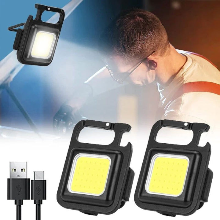 OFERTA 2X1 - Mini Linterna Recargable de Llavero EDC con luz COB - TU LUZ EN LA OSCURIDAD