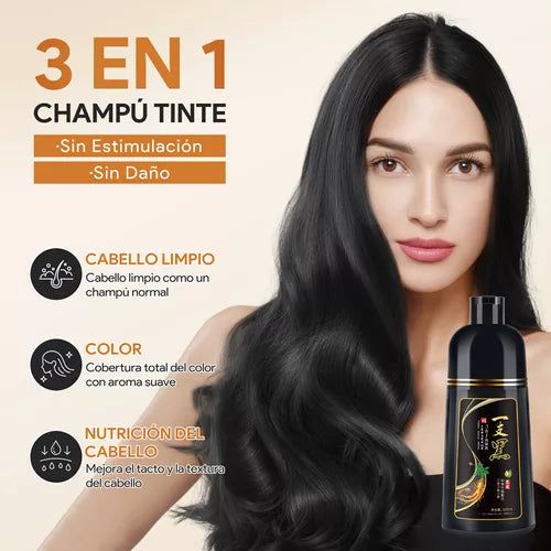 ✨ Rejuvenece tu look en 10 minutos — Shampoo 3 en 1 que tiñe sin maltratar y deja tu cabello suave y brillante