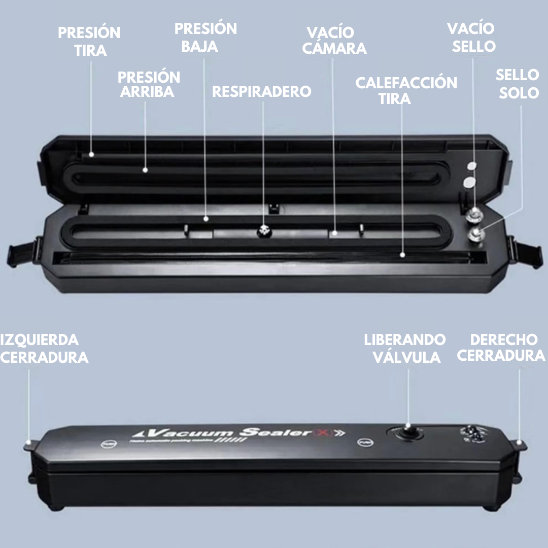 Selladora al Vacío Vacuum Sealer - Sistema de Envasado al Aire para la Conservación de Alimentos