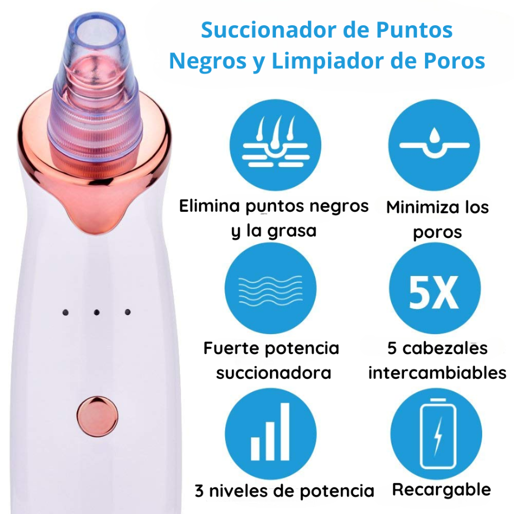 Limpiador Facial con Puntas de Diamantes. Di Adiós a las Espinillas y Luce Una Piel Suave y Radiante
