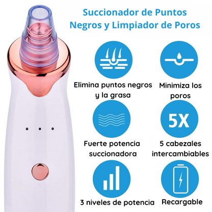 Limpiador Facial con Puntas de Diamantes. Di Adiós a las Espinillas y Luce Una Piel Suave y Radiante